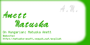 anett matuska business card